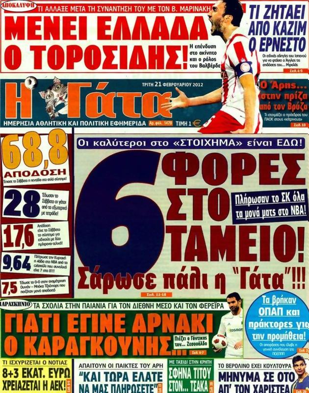 Πρωτοσέλιδο Η Γάτα