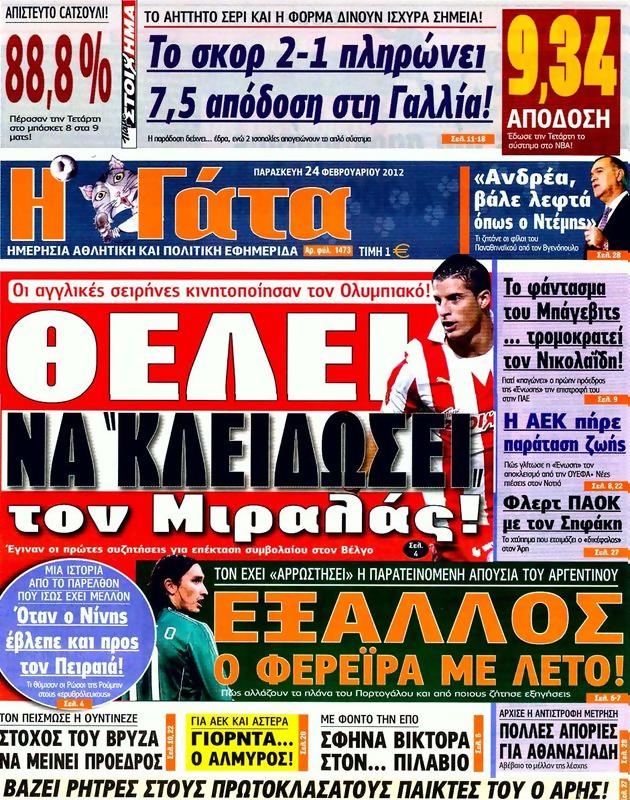 Πρωτοσέλιδο Η Γάτα