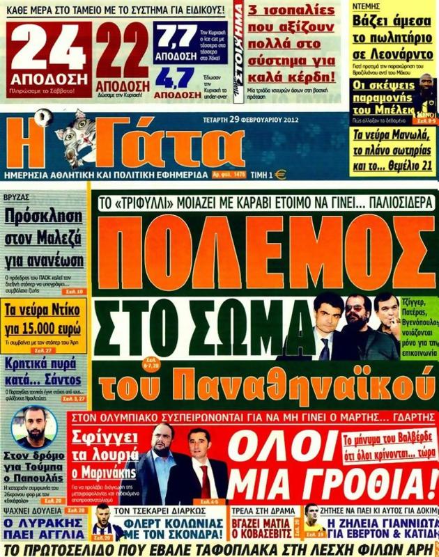 Πρωτοσέλιδο Η Γάτα