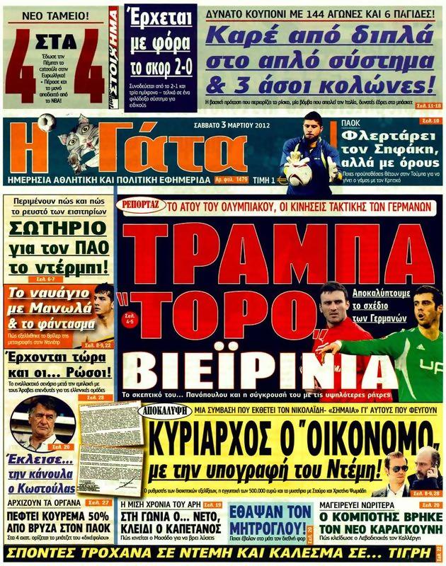 Πρωτοσέλιδο Η Γάτα