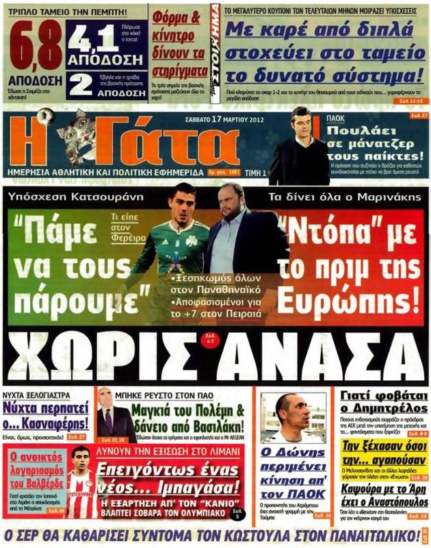Πρωτοσέλιδο Η Γάτα