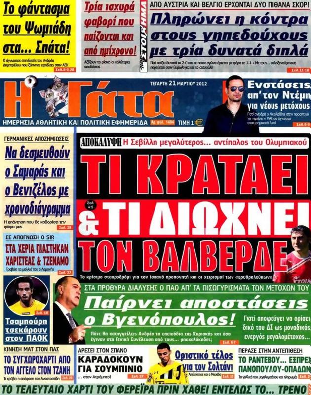 Πρωτοσέλιδο Η Γάτα