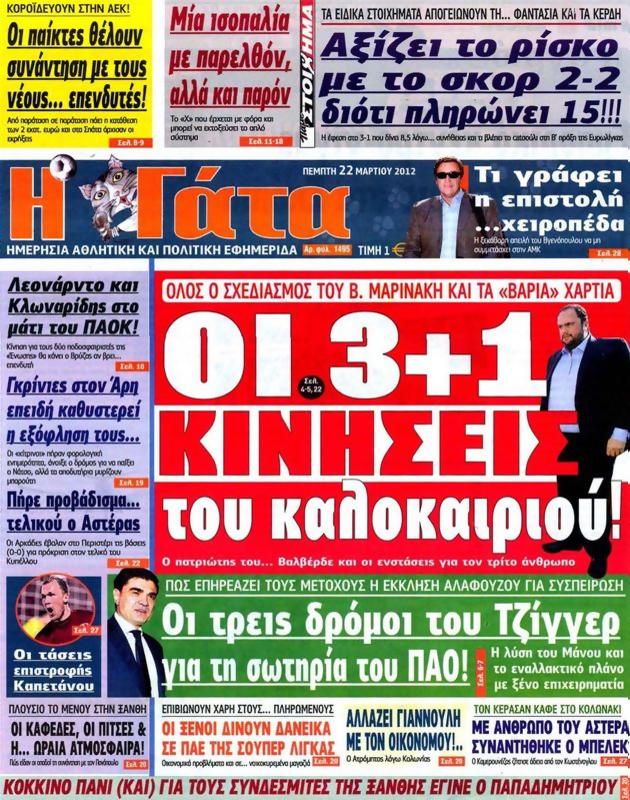 Πρωτοσέλιδο Η Γάτα