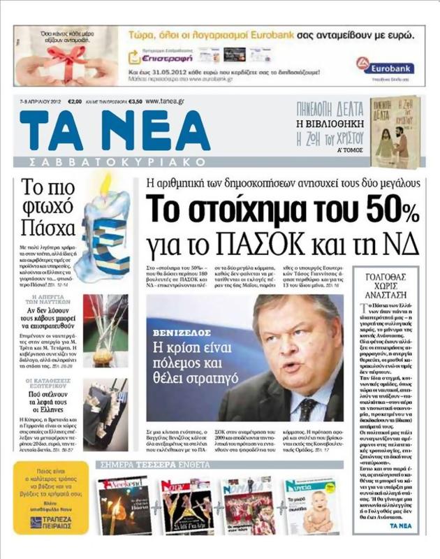 Πρωτοσέλιδο Τα Νέα