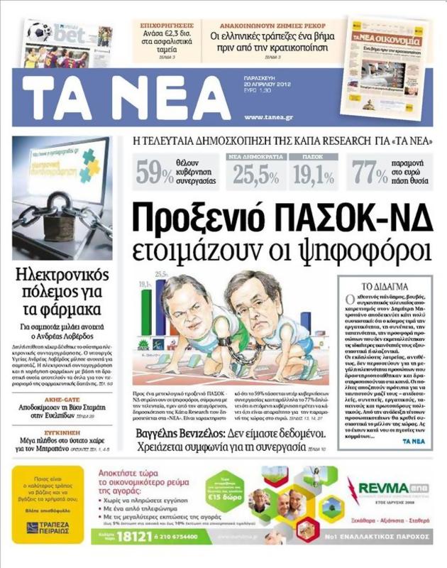 Πρωτοσέλιδο Τα Νέα