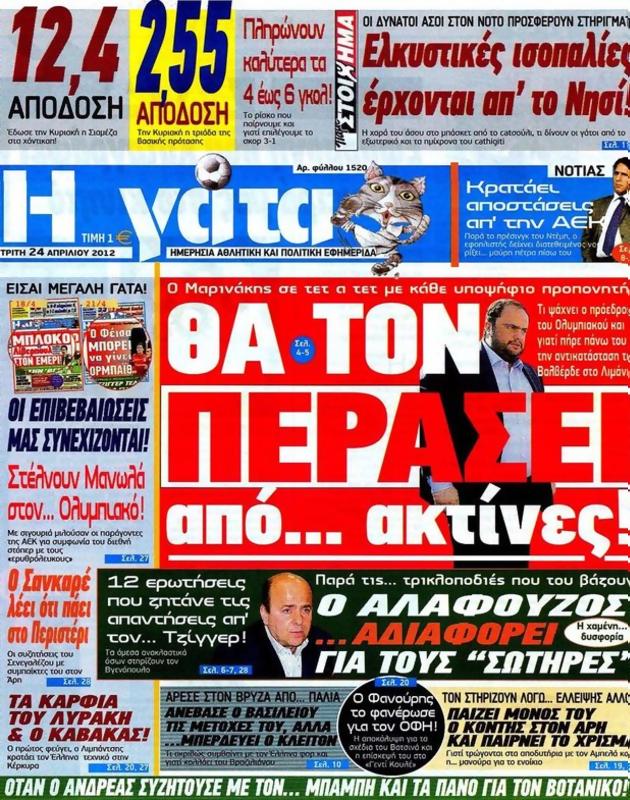 Πρωτοσέλιδο Η Γάτα