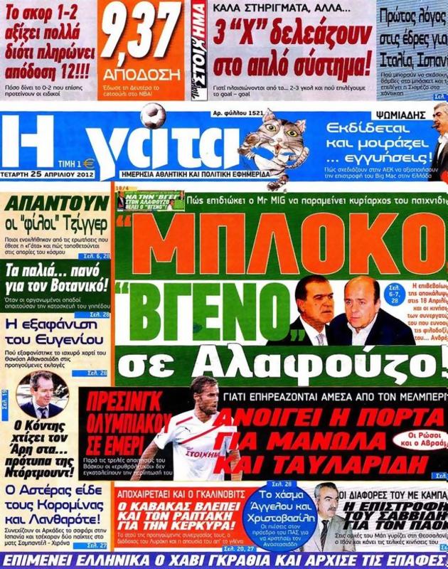 Πρωτοσέλιδο Η Γάτα