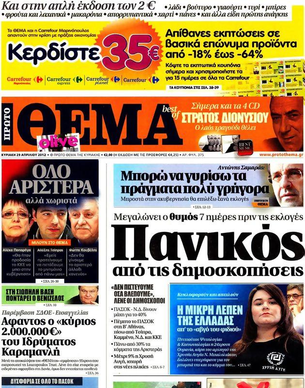Πρωτοσέλιδο Πρώτο Θέμα