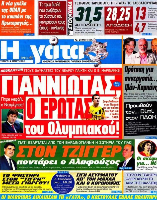 Πρωτοσέλιδο Η Γάτα