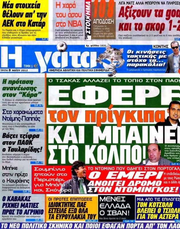 Πρωτοσέλιδο Η Γάτα