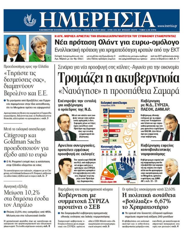 Πρωτοσέλιδο Ημερησία