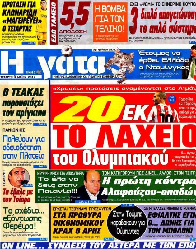Πρωτοσέλιδο Η Γάτα