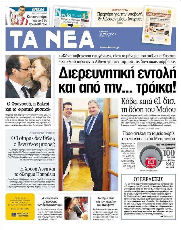 Πρωτοσέλιδο Τα Νέα