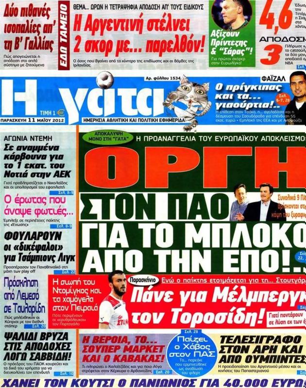 Πρωτοσέλιδο Η Γάτα