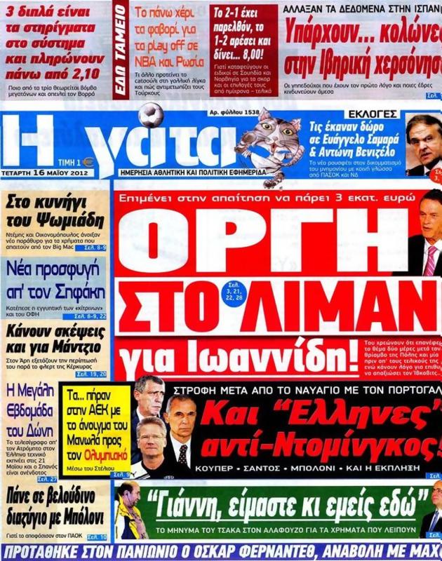 Πρωτοσέλιδο Η Γάτα
