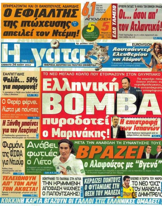 Πρωτοσέλιδο Η Γάτα