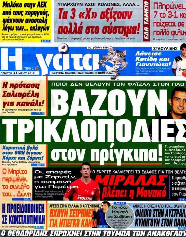 Πρωτοσέλιδο Η Γάτα