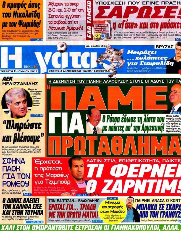 Πρωτοσέλιδο Η Γάτα