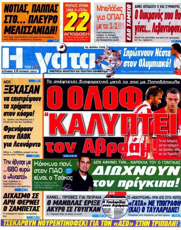 Πρωτοσέλιδο Η Γάτα