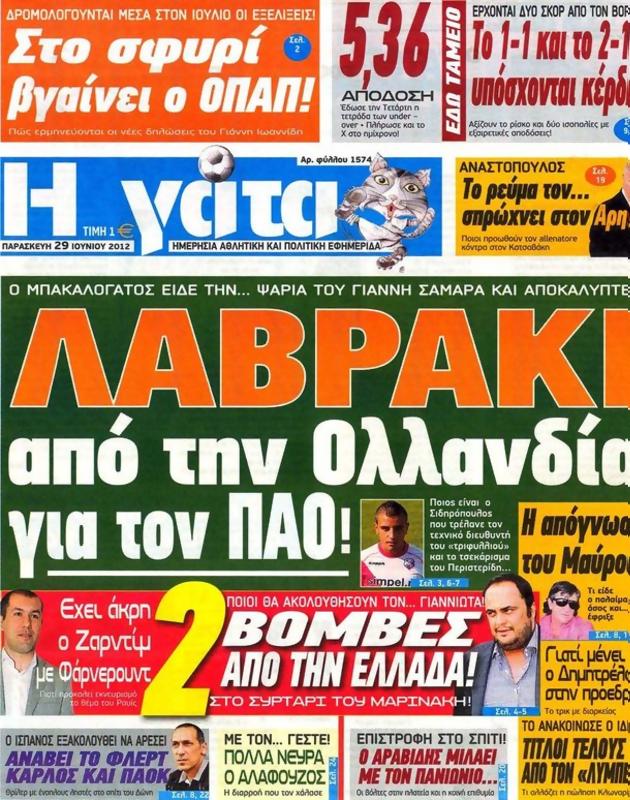 Πρωτοσέλιδο Η Γάτα