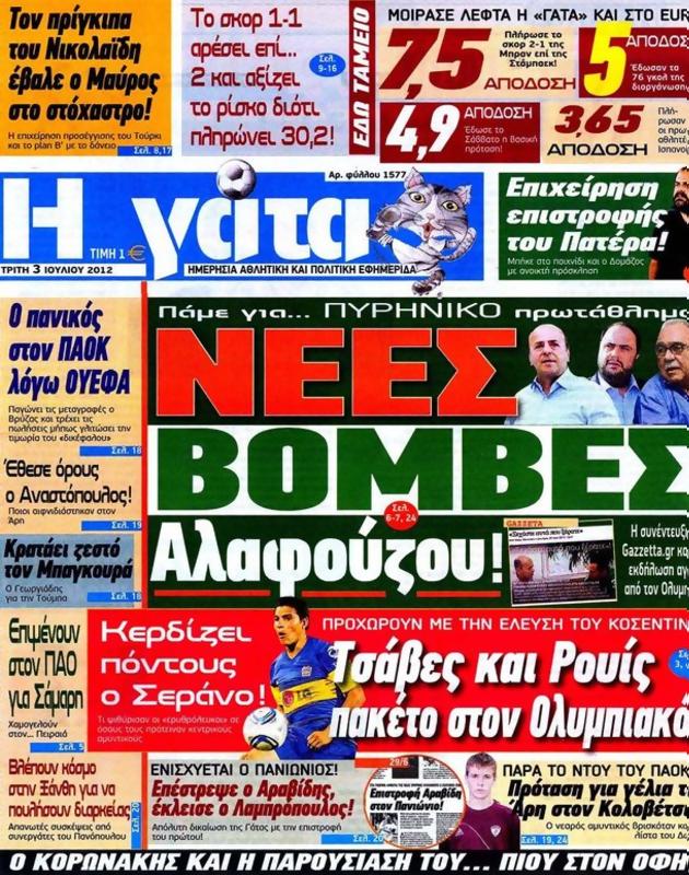 Πρωτοσέλιδο Η Γάτα