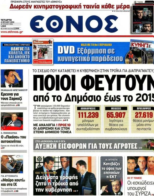 Πρωτοσέλιδο Έθνος