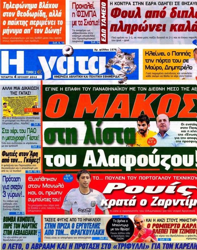 Πρωτοσέλιδο Η Γάτα