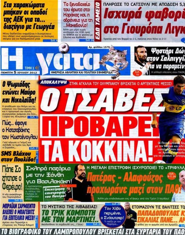 Πρωτοσέλιδο Η Γάτα