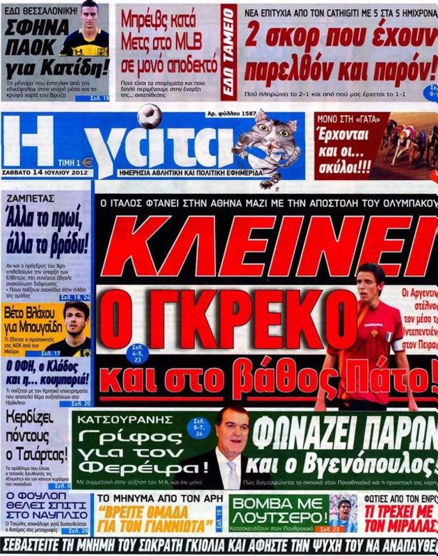 Πρωτοσέλιδο Η Γάτα