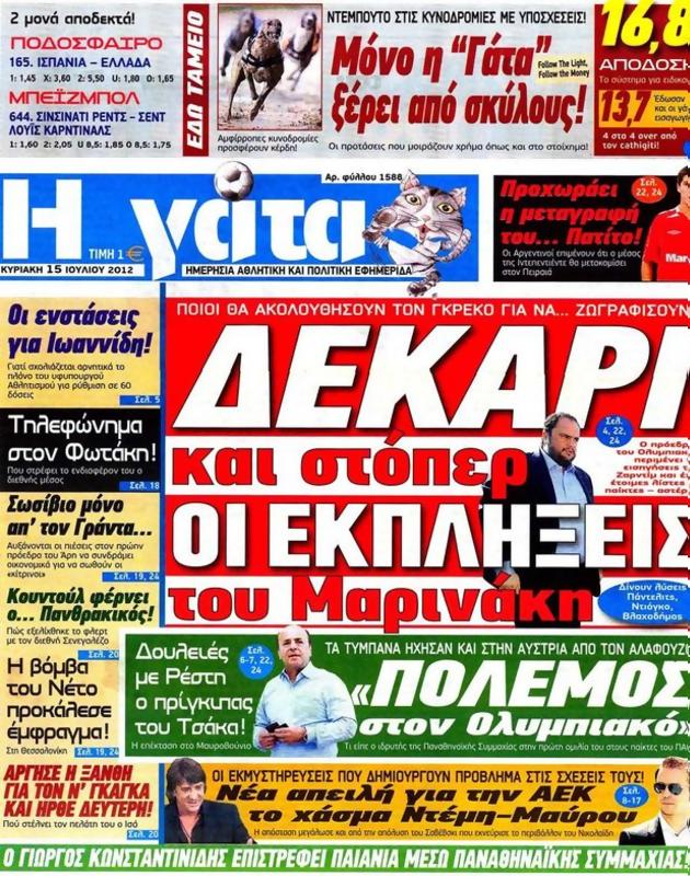 Πρωτοσέλιδο Η Γάτα