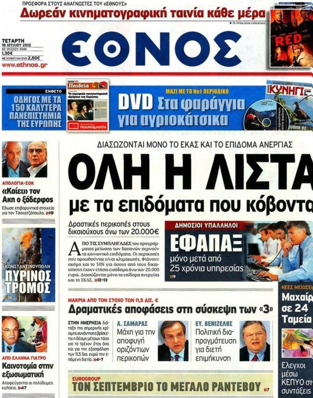 Πρωτοσέλιδο Έθνος