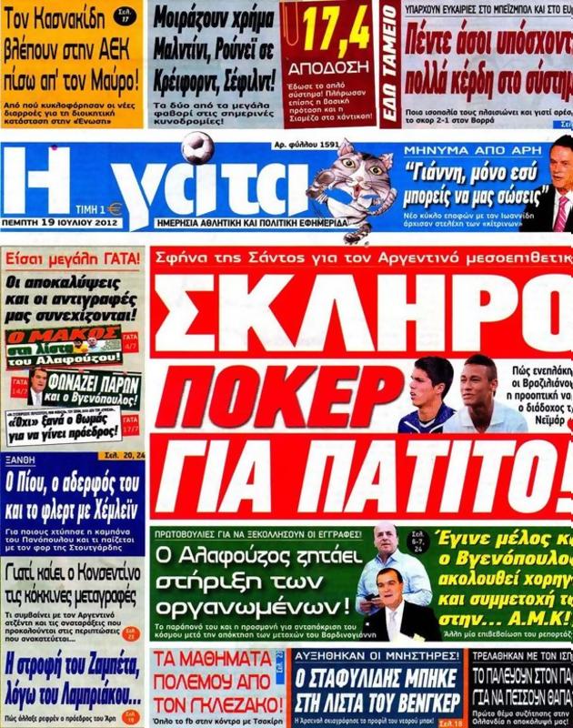 Πρωτοσέλιδο Η Γάτα