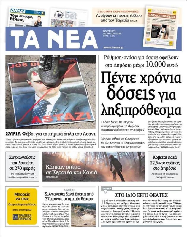 Πρωτοσέλιδο Τα Νέα