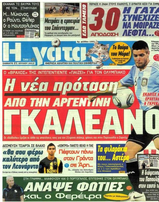 Πρωτοσέλιδο Η Γάτα
