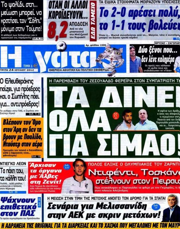 Πρωτοσέλιδο Η Γάτα