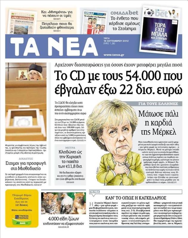 Πρωτοσέλιδο Τα Νέα