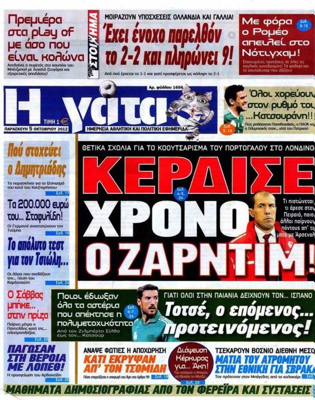 Πρωτοσέλιδο Η Γάτα