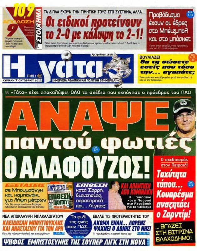 Πρωτοσέλιδο Η Γάτα