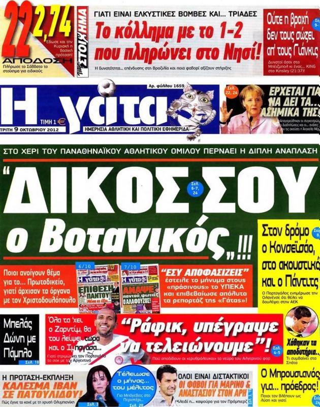 Πρωτοσέλιδο Η Γάτα