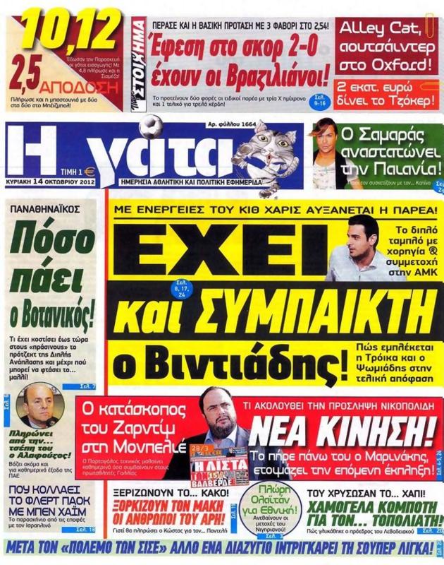 Πρωτοσέλιδο Η Γάτα