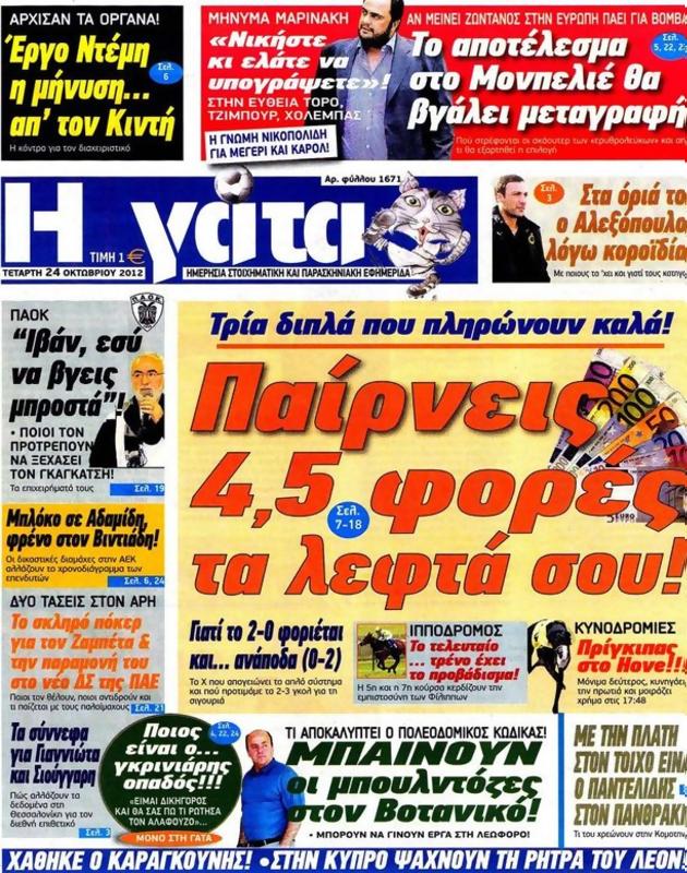 Πρωτοσέλιδο Η Γάτα