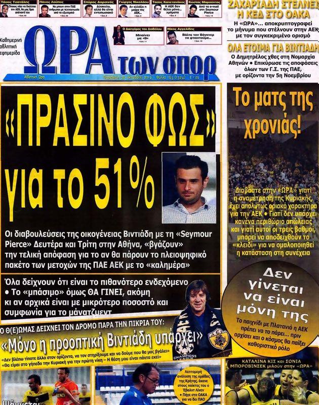 Πρωτοσέλιδο Ωρα για Σπορ