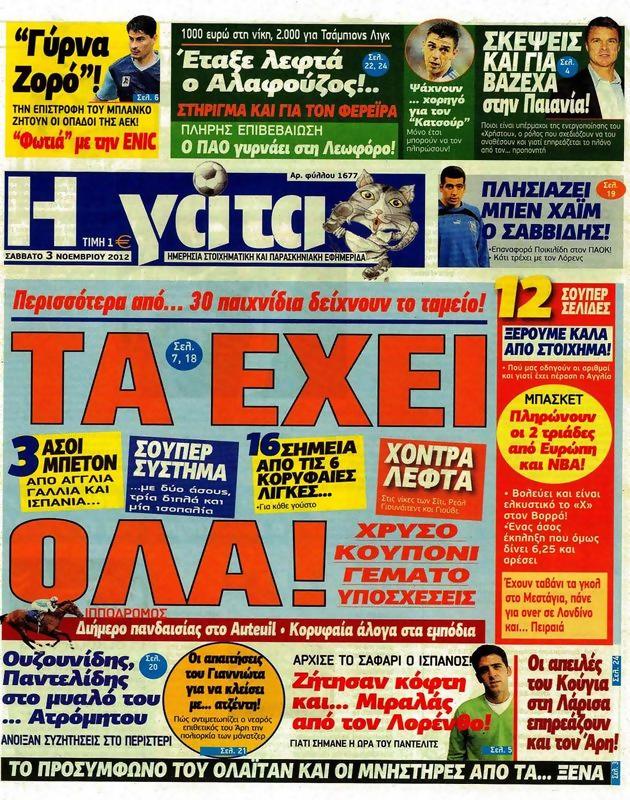 Πρωτοσέλιδο Η Γάτα