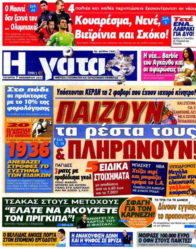 Πρωτοσέλιδο Η Γάτα