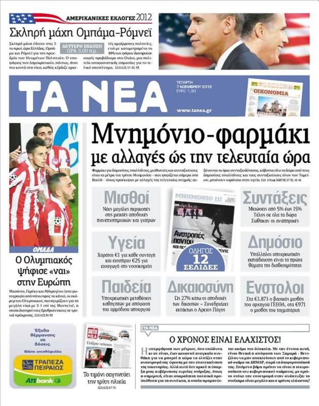 Πρωτοσέλιδο Τα Νέα