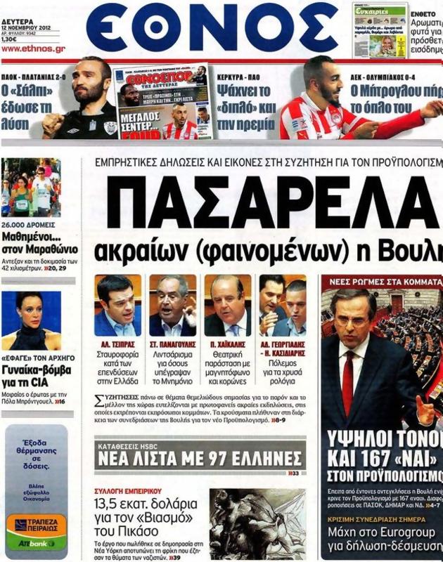 Πρωτοσέλιδο Έθνος