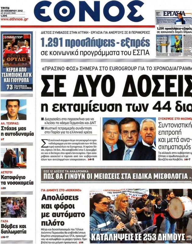 Πρωτοσέλιδο Έθνος