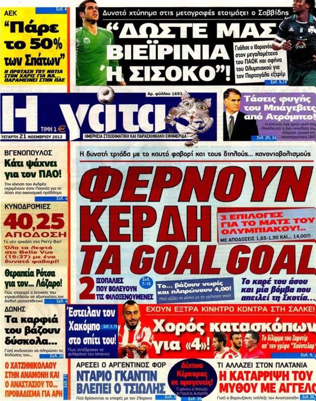 Πρωτοσέλιδο Η Γάτα