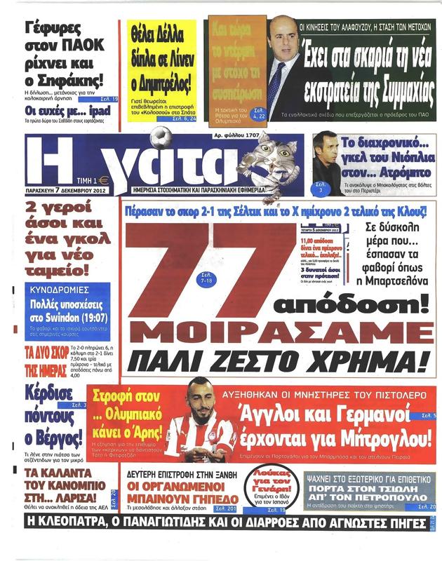 Πρωτοσέλιδο Η Γάτα