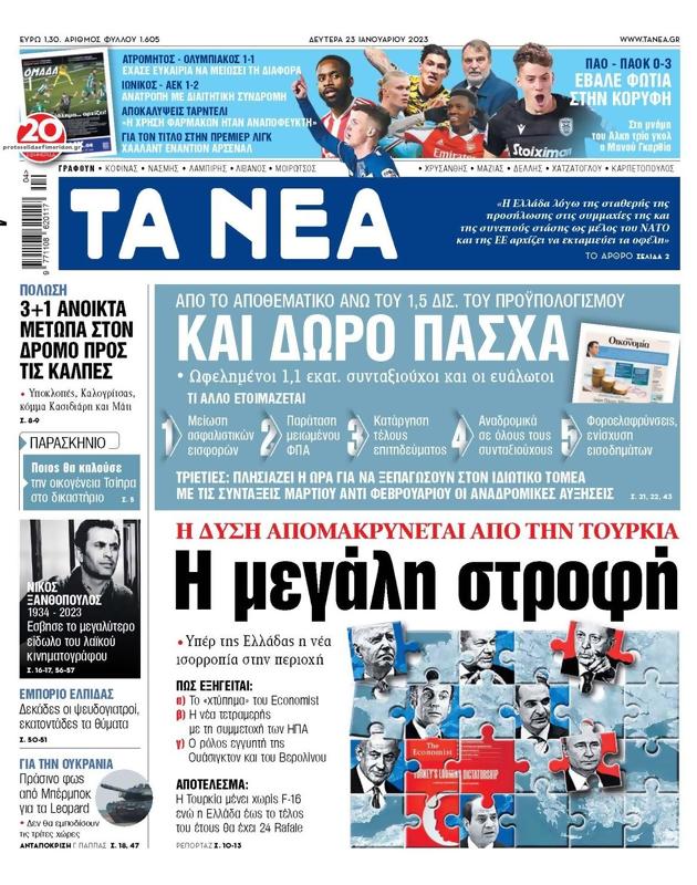 Πρωτοσέλιδο Τα Νέα